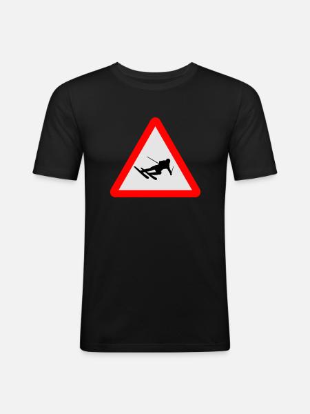 Ski - T-shirt près du corps Homme - noir