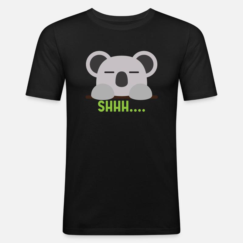 Koala 03 - Männer Slim Fit T-Shirt - Schwarz