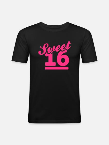sweet 16 - Men's Slim Fit T-Shirt - black