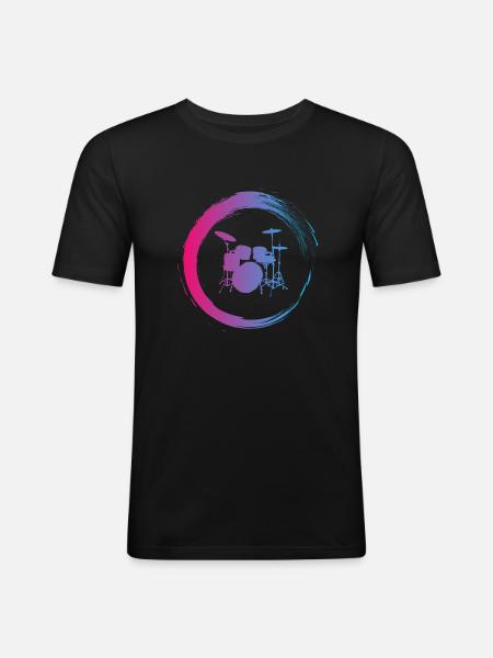 I like the drums - Men's Slim Fit T-Shirt - black