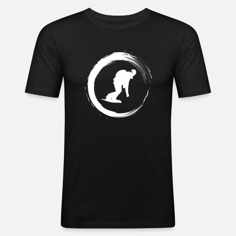 Snowboarding - Männer Slim Fit T-Shirt - Schwarz