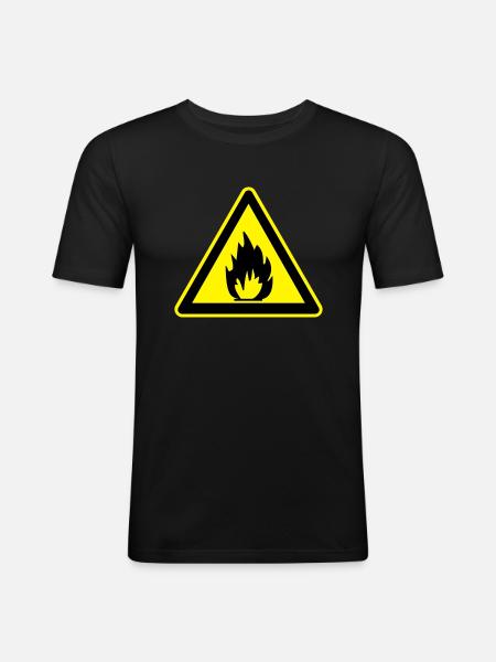 inflammable sign - Men's Slim Fit T-Shirt - black