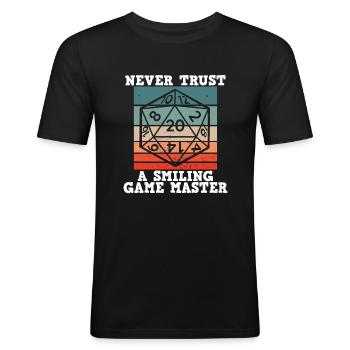 Game Master Würfel RPG Dungeons Spiele Würfelspiel - Männer Slim Fit T-Shirt - Schwarz - Vorne - Nik (191cm)