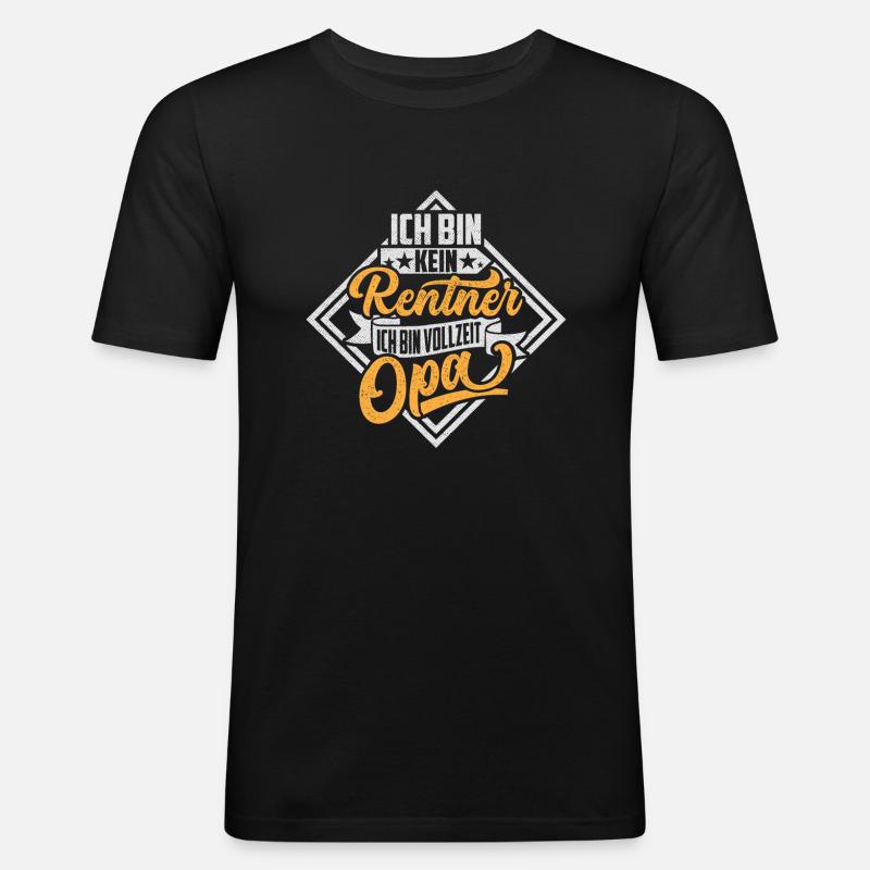 Rentner Geschenk Opa - Männer Slim Fit T-Shirt - Schwarz