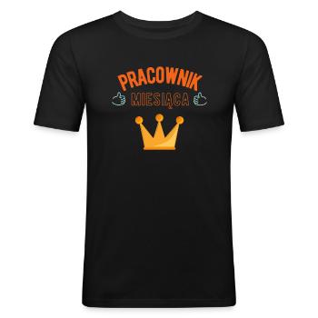 Mitarbeiter des Monats! Für den besten Mitarbeiter - Männer Slim Fit T-Shirt - Schwarz - Vorne - Nik (191cm)