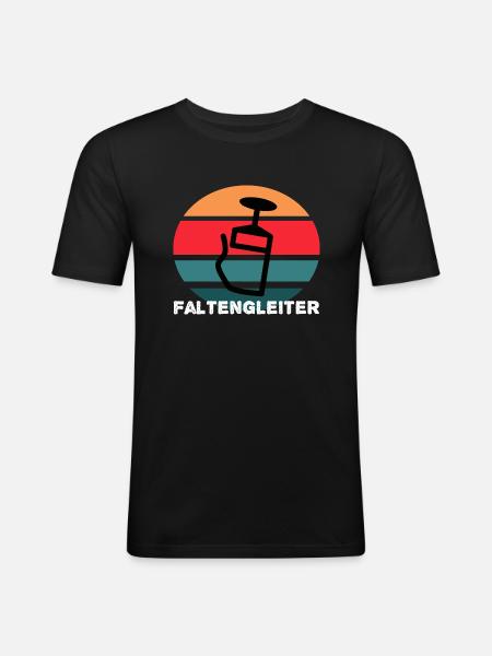 Faltengleiter - Männer Slim Fit T-Shirt - Schwarz