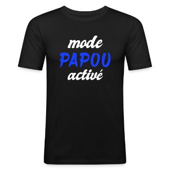 MODE PAPA ACTIVE CADEAU HUMOUR HUMORISTIQUE - T-shirt près du corps Homme - noir - Devant - Nik (191cm)