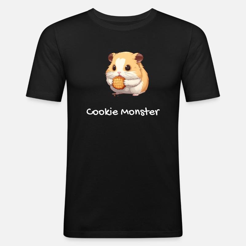 Cookiemonster - Hamster - Männer Slim Fit T-Shirt - Schwarz