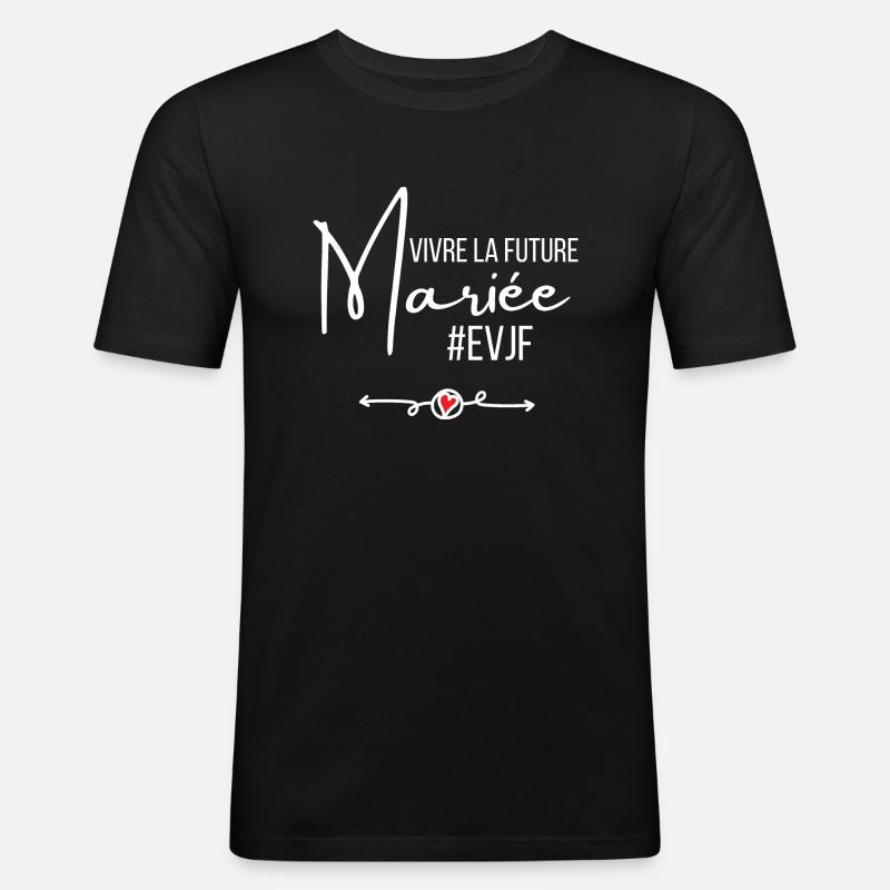 Vivre la future mariée - T-shirt près du corps Homme - noir