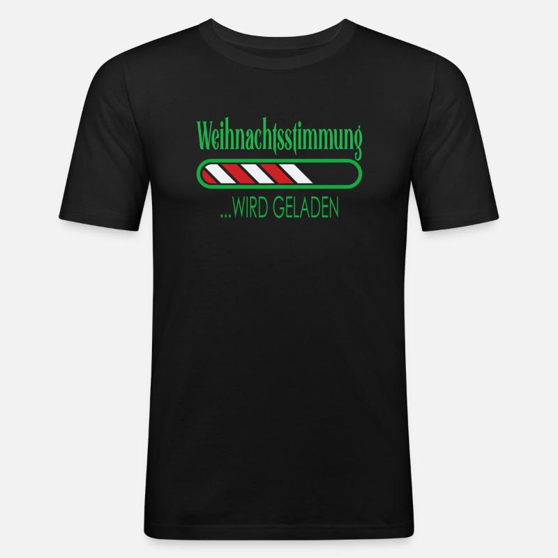 Weihnachtsstimmung wird geladen - Männer Slim Fit T-Shirt - Schwarz