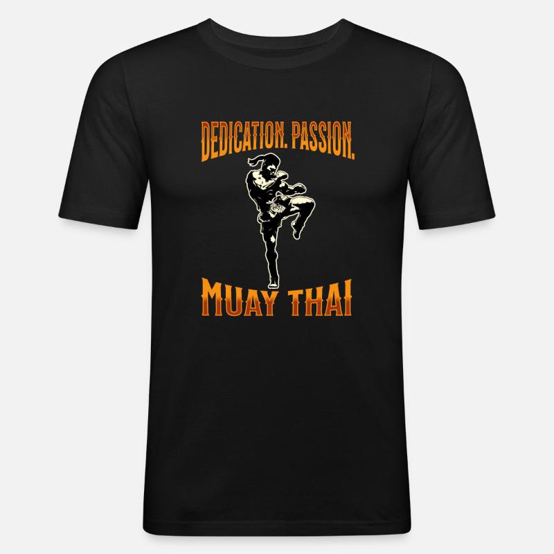 Muay Thai Boxing Muay Thai - Männer Slim Fit T-Shirt - Schwarz