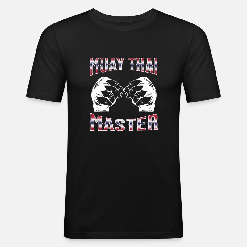 Muay Thai Boxing Muay Thai - Männer Slim Fit T-Shirt - Schwarz