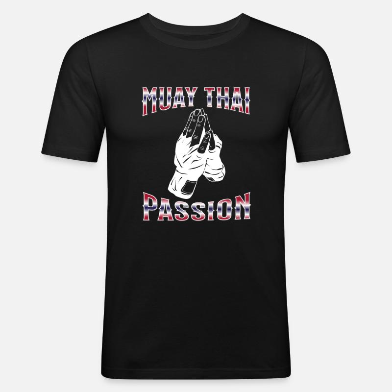 Muay Thai Boxing Muay Thai - Männer Slim Fit T-Shirt - Schwarz