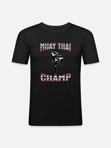 Muay Thaï Boxe Muay Thaï - T-shirt près du corps Homme - noir