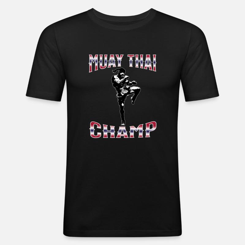 Muay Thai Boxing Muay Thai - Männer Slim Fit T-Shirt - Schwarz