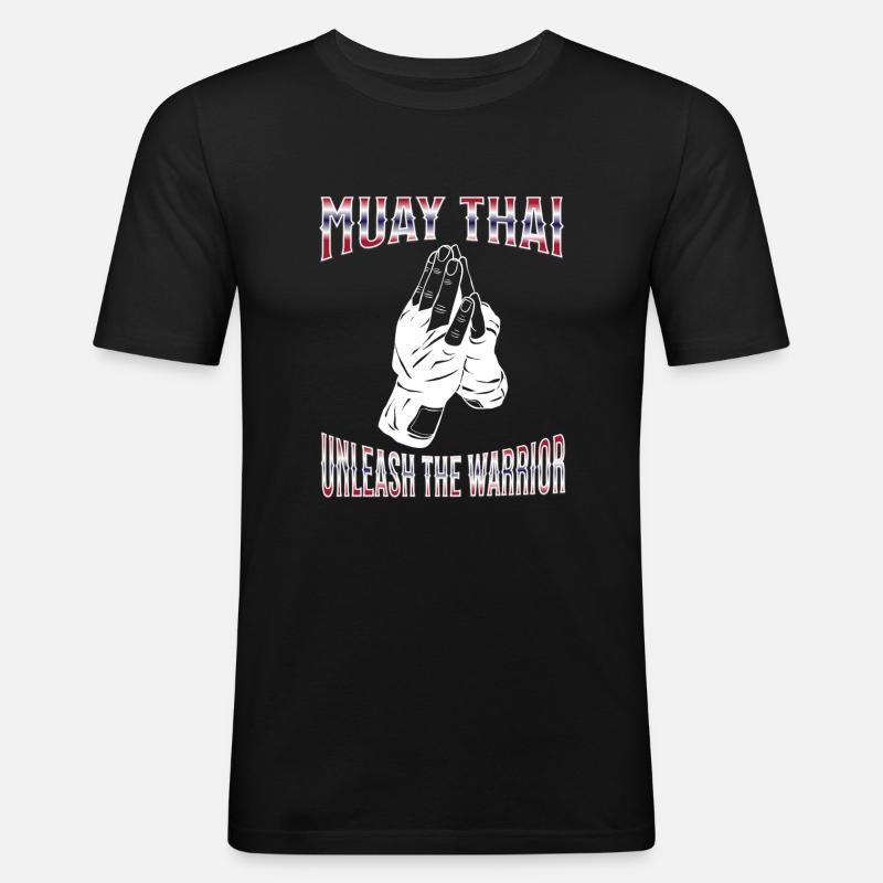 Muay Thai Boxing Muay Thai - Männer Slim Fit T-Shirt - Schwarz