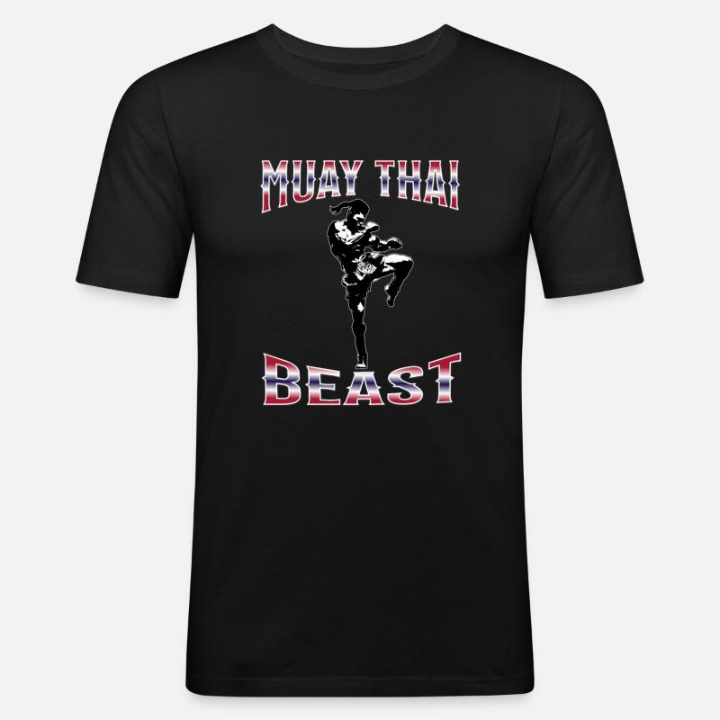 Muay Thai Boxe Muay Thai - T-shirt près du corps Homme - noir