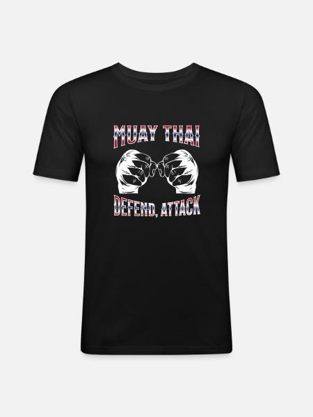 Muay Thaï Boxe Muay Thaï - T-shirt près du corps Homme - noir