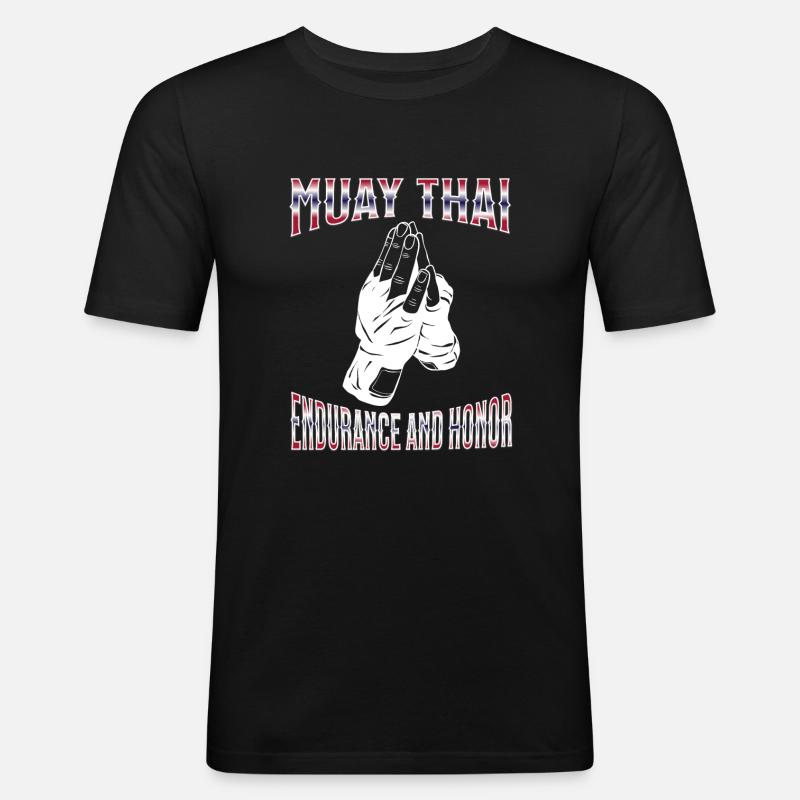 Muay Thaï Boxe Muay Thaï - T-shirt près du corps Homme - noir