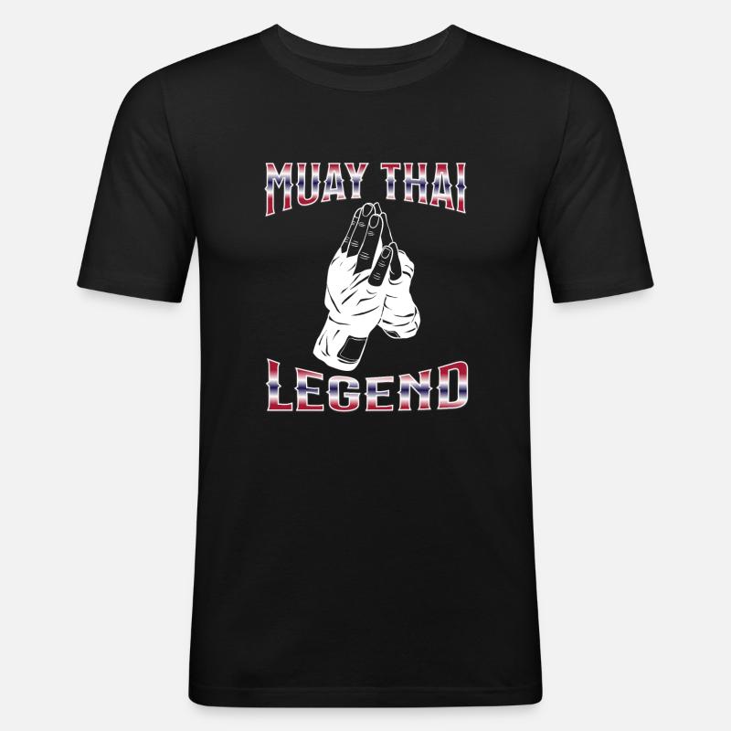 Muay Thai Boxing Muay Thai - Männer Slim Fit T-Shirt - Schwarz