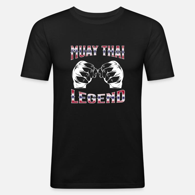 Muay Thai Boxing Muay Thai - Männer Slim Fit T-Shirt - Schwarz
