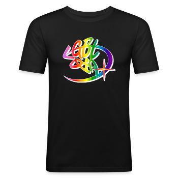 LGBT Pride - T-shirt près du corps Homme - noir - Devant - Nik (191cm)