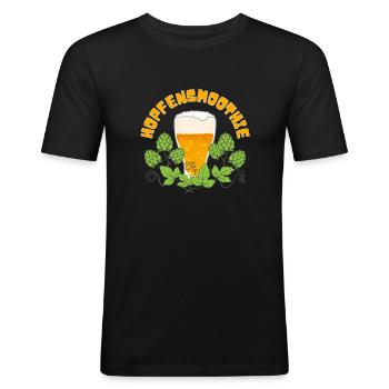 Hopfensmoothie - Männer Slim Fit T-Shirt - Schwarz - Vorne - Nik (191cm)