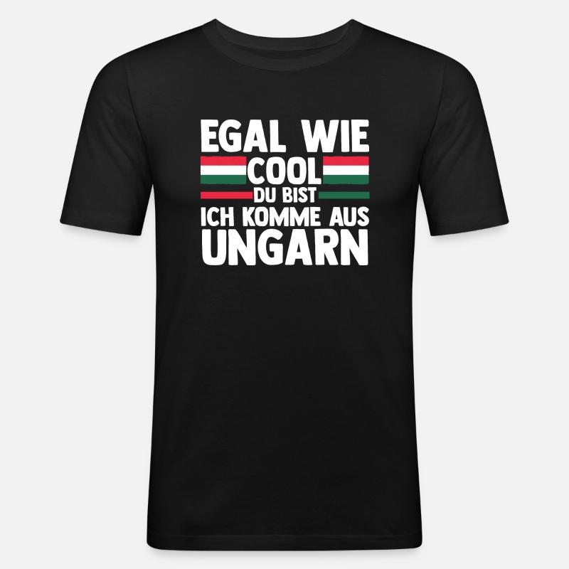 Ungar Ungarisch Ungarn - Männer Slim Fit T-Shirt - Schwarz