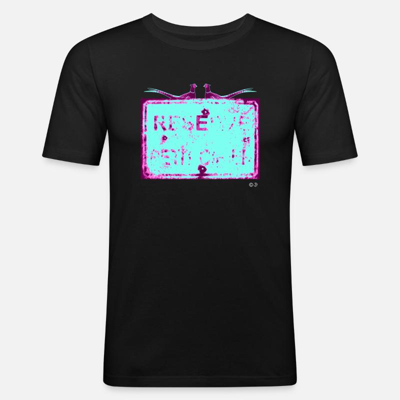 RéservePetitGibier - Männer Slim Fit T-Shirt - Schwarz