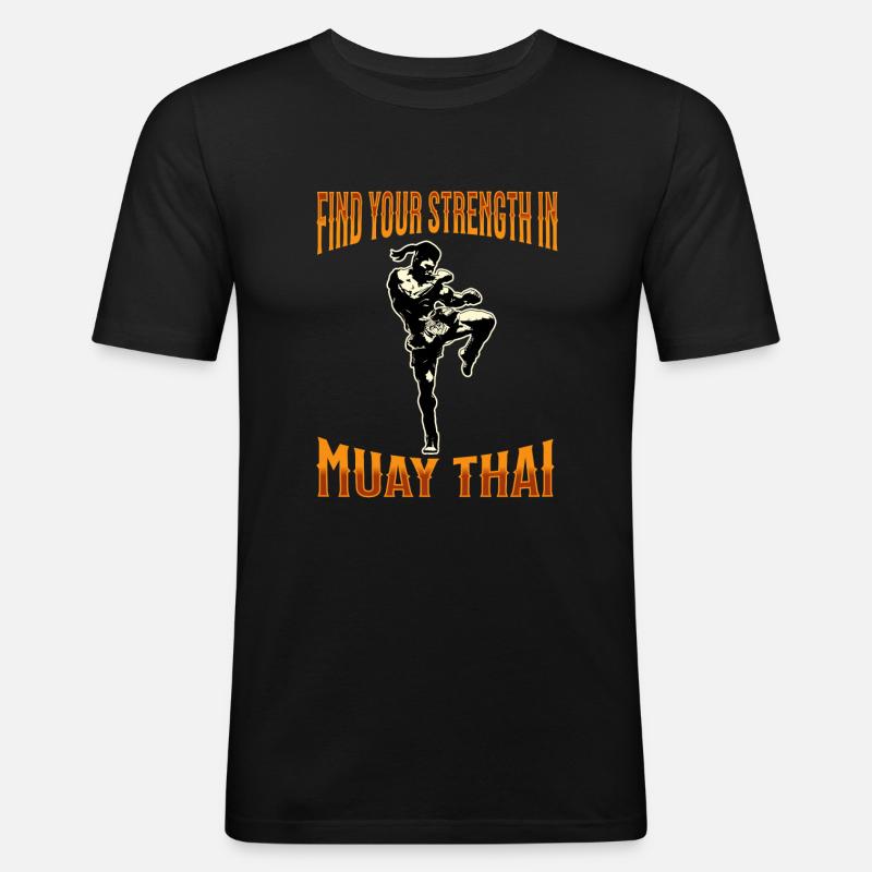 Muay Thai Boxe Muay Thai - T-shirt près du corps Homme - noir