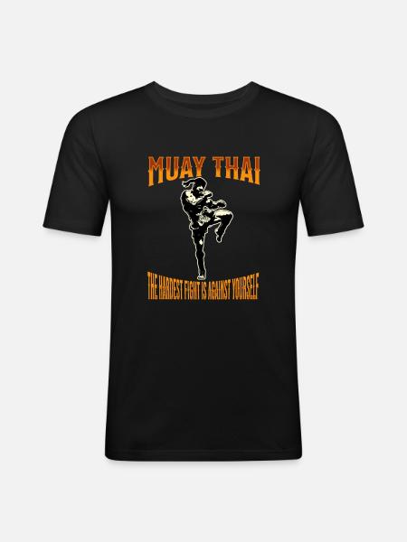 Muay Thai Boxe Muay Thai - T-shirt près du corps Homme - noir