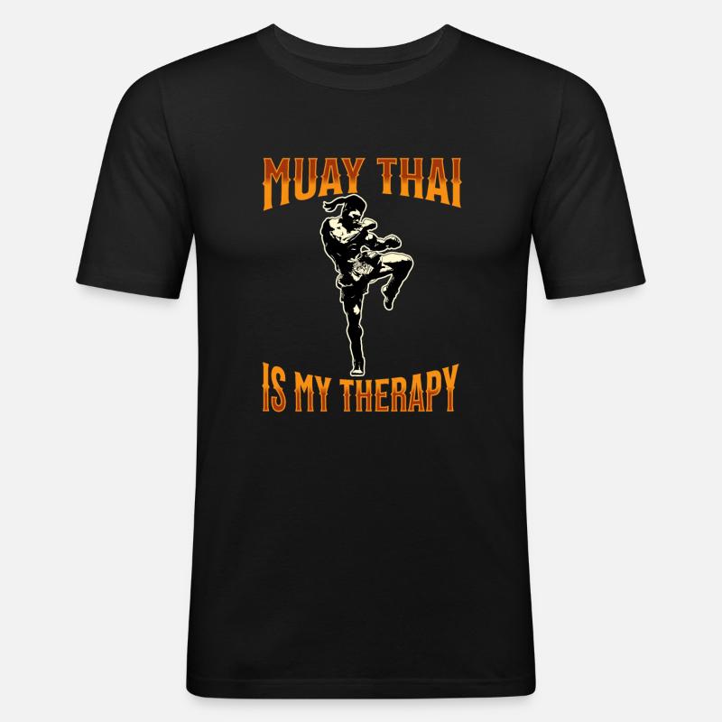 Muay Thai Boxing Muay Thai - Männer Slim Fit T-Shirt - Schwarz