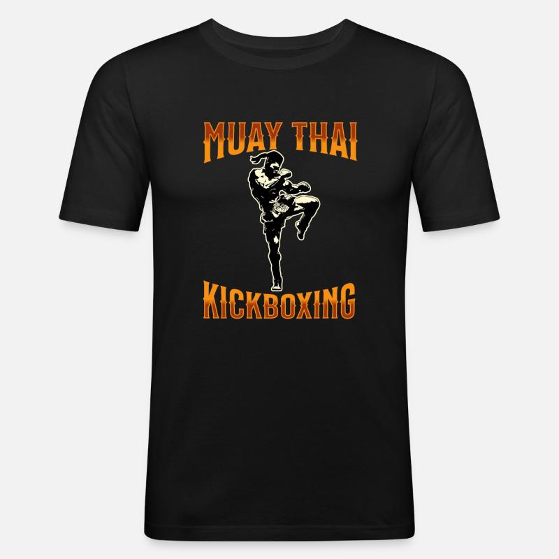 Muay Thai Boxing Muay Thai - Männer Slim Fit T-Shirt - Schwarz