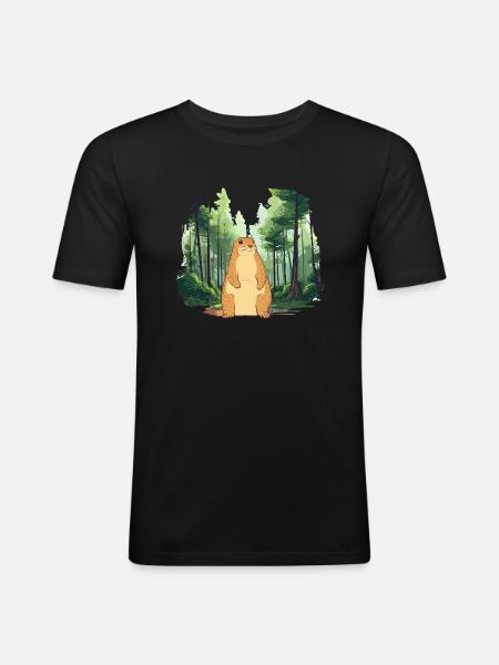 Strong groundhog nature landscape - Men's Slim Fit T-Shirt - black