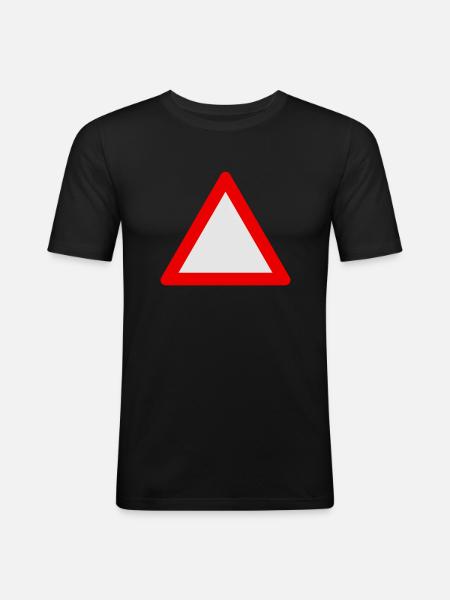 Blank Warning Triangle - Men's Slim Fit T-Shirt - black