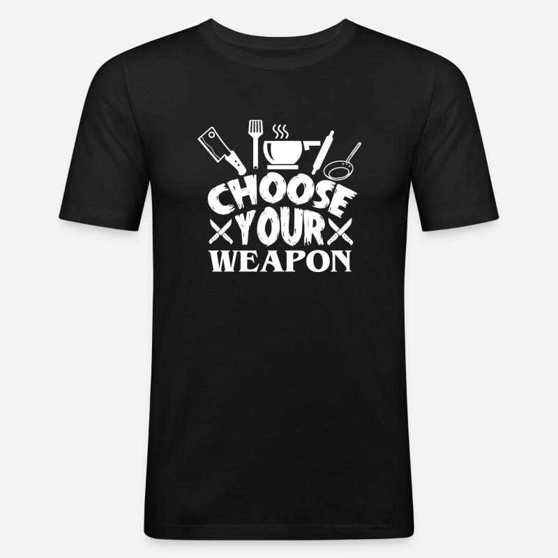 Kochen - Männer Slim Fit T-Shirt - Schwarz
