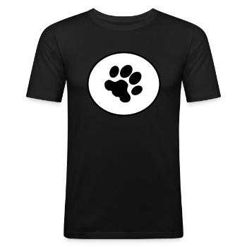 Paw Print - Men's Slim Fit T-Shirt - black - Front - Nik (191cm)