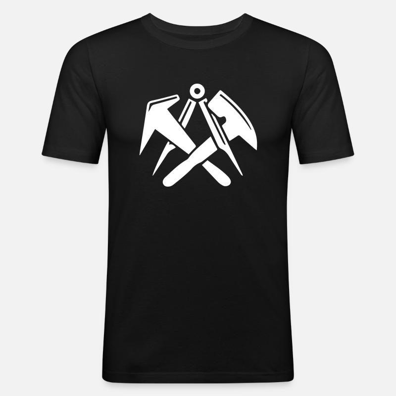 Dachdecker - Zunftzeichen Handwerker - Männer Slim Fit T-Shirt - Schwarz