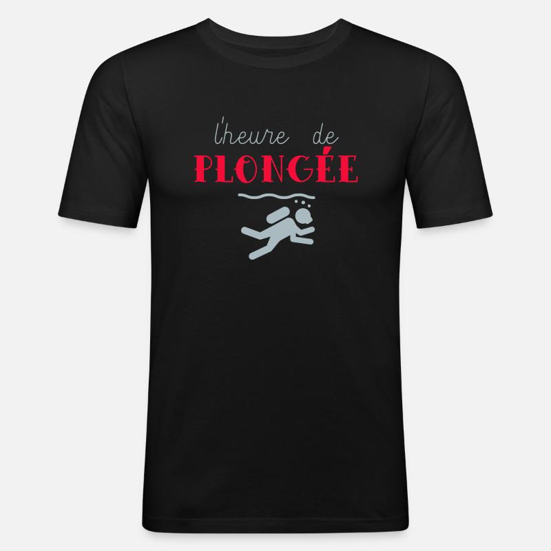 l'heure de plongée - T-shirt près du corps Homme - noir