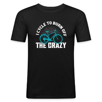 Je fais du vélo pour brûler le vélo fou - T-shirt près du corps Homme - noir - Devant - Nik (191cm)