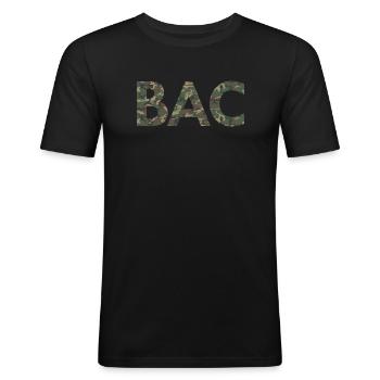 BAC Brigade Anti-Criminalité - Police - T-shirt près du corps Homme - noir - Devant - Nik (191cm)