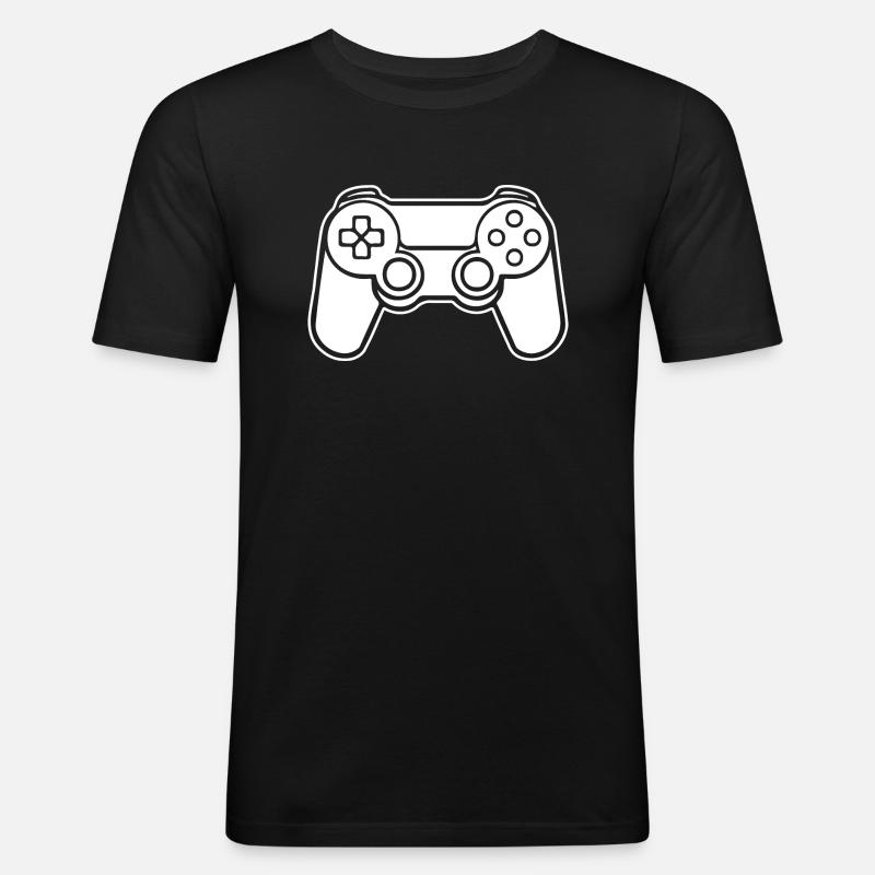 Controller Gaming Videospiele Gamepad - Männer Slim Fit T-Shirt - Schwarz