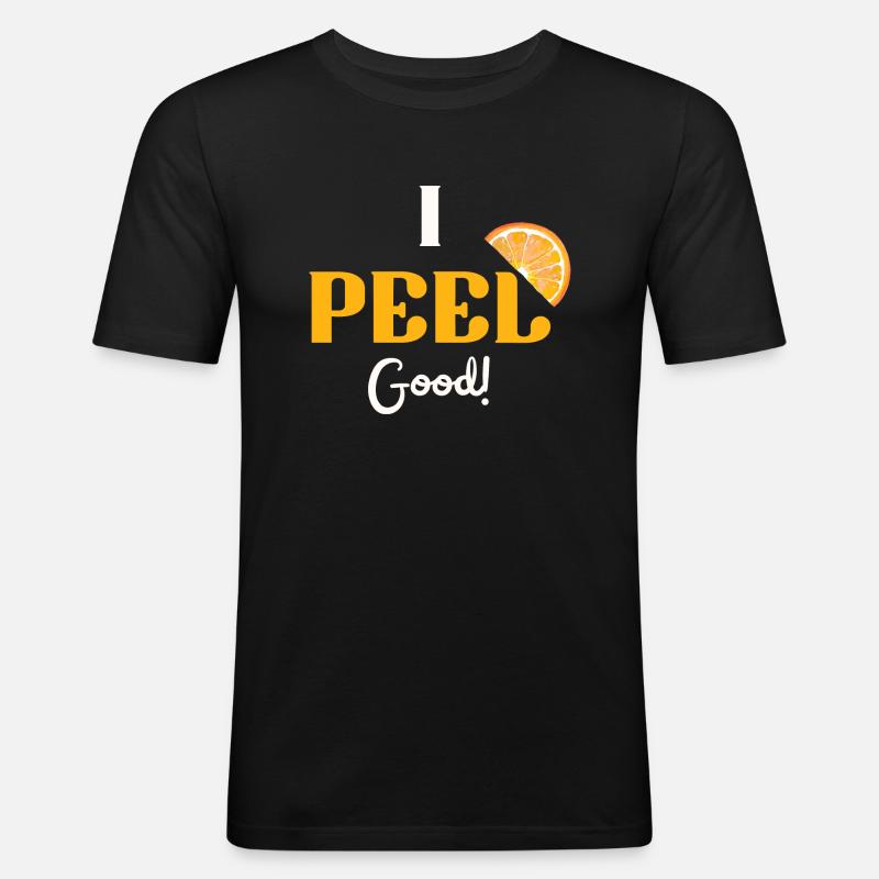 Ich schäle gute Orange - Männer Slim Fit T-Shirt - Schwarz