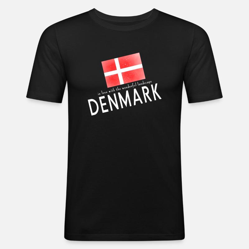 Dänemark Danmark - Männer Slim Fit T-Shirt - Schwarz