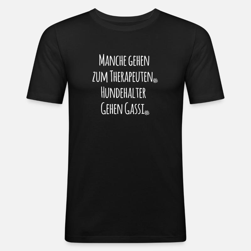 Gassi Hundehalter - Männer Slim Fit T-Shirt - Schwarz