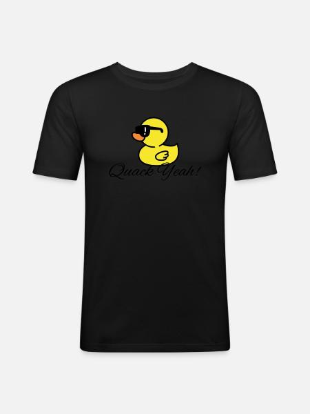 Womens Quak yes Funny Duck - Men's Slim Fit T-Shirt - black