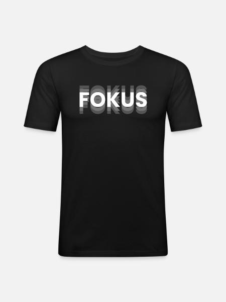 FOKUS - Männer Slim Fit T-Shirt - Schwarz