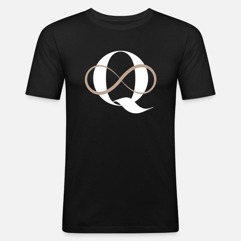Unendlicher Buchstabe q - Männer Slim Fit T-Shirt - Schwarz
