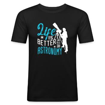 Astronomy Telescope Space - Men's Slim Fit T-Shirt - black - Front - Nik (191cm)