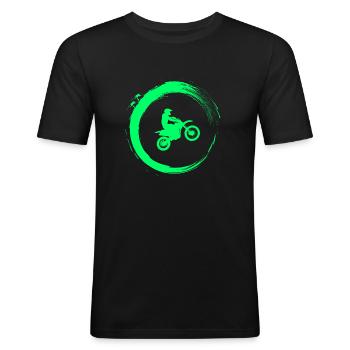 Motocross - Männer Slim Fit T-Shirt - Schwarz - Vorne - Nik (191cm)